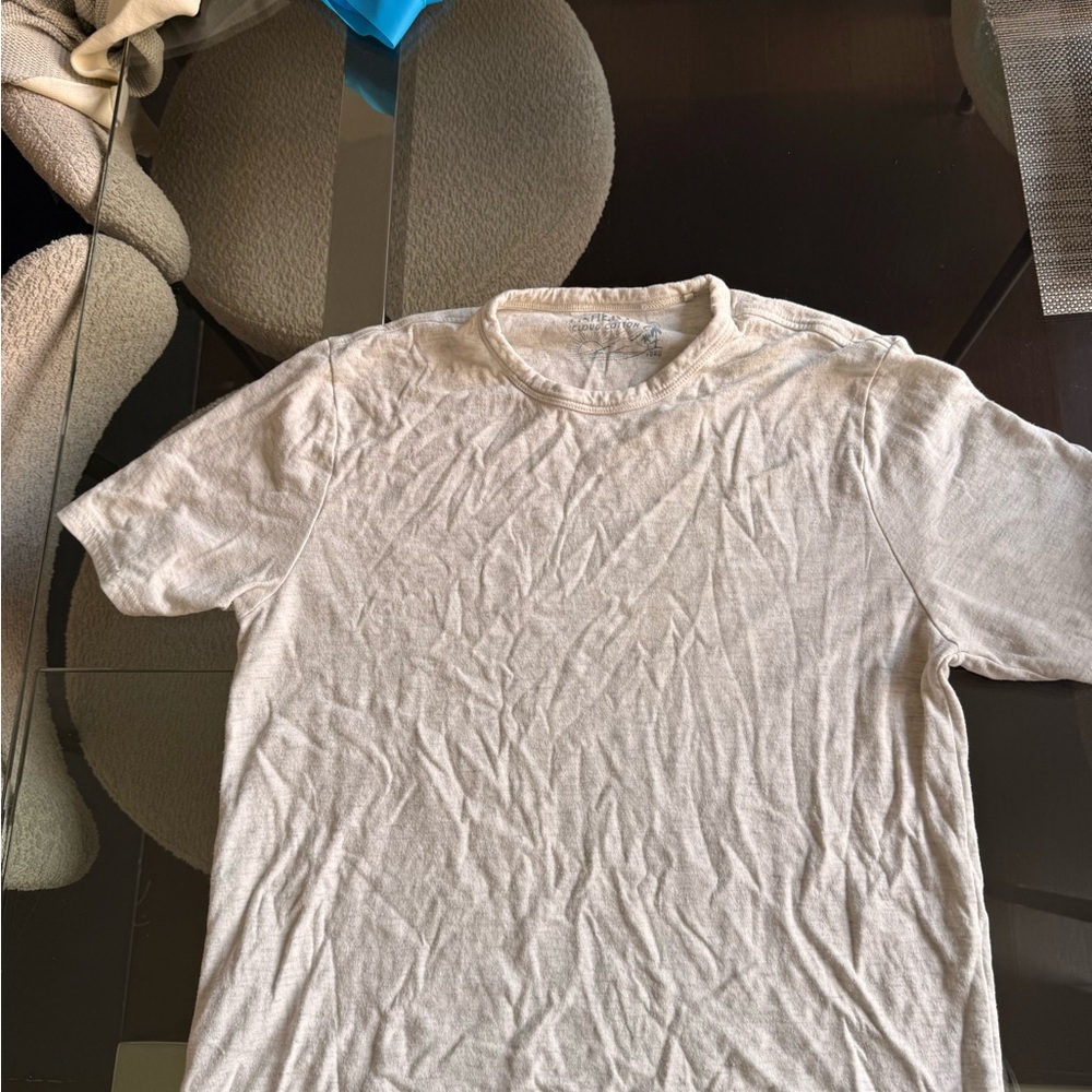 Faherty Short-Sleeve Crew in Light Beige